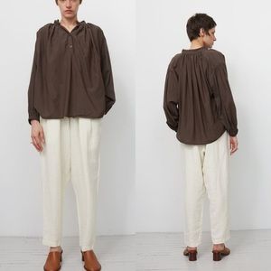 Black Crane long sleeve top, green/ brown size M